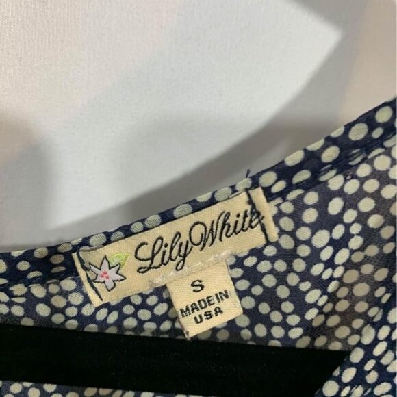 Woman’s babydoll sheer dress/tunic. Lily White brand size small. Navy/white. Exc - Picture 4 of 9